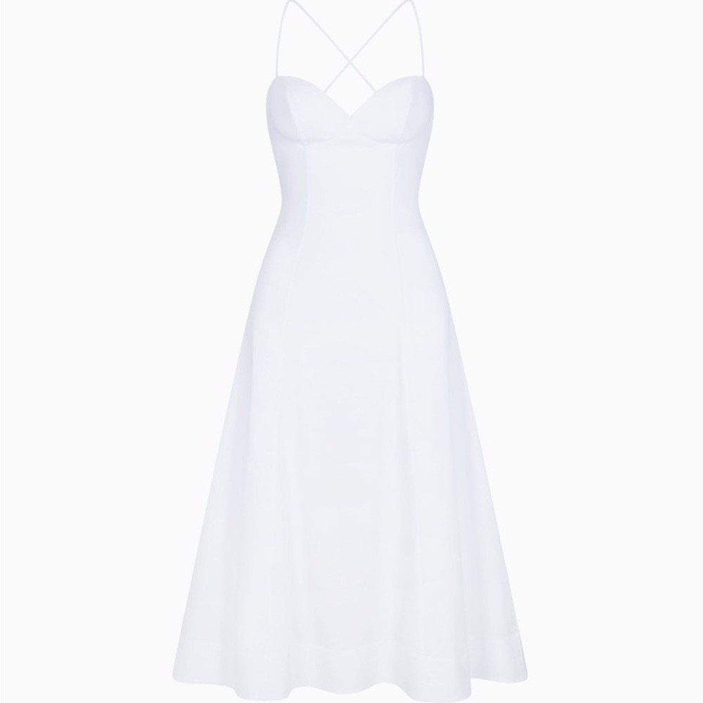 KHY NWT POPLIN LOW BACK MIDI DRESS - Picture 5 of 16